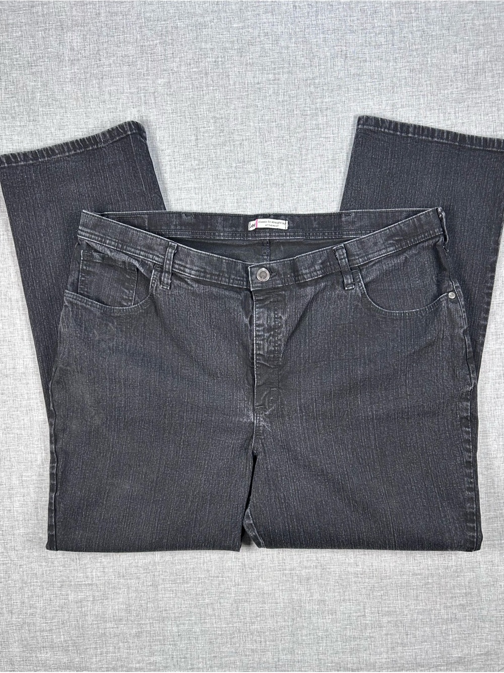 Lee Classic Fit Straight Leg Jeans Womens 22W Medium Black Stretch 3085503
